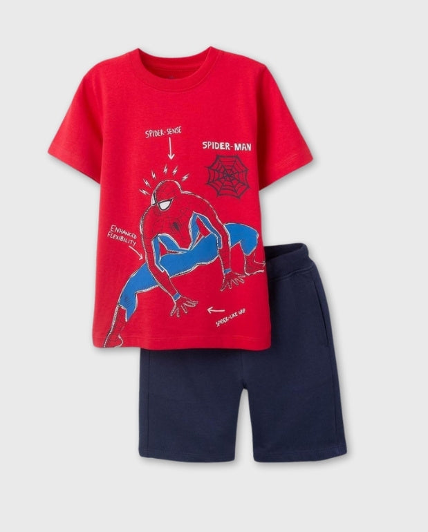 Conjunto Bermuda Spider-Man Rojo Zippy