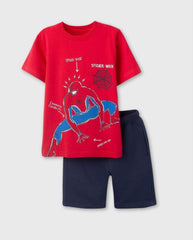 Conjunto Bermuda Spider-Man Rojo Zippy