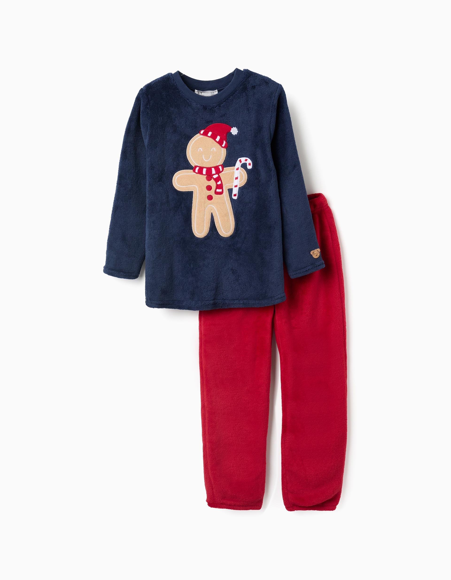 Pijama navideño Zippy niño con camiseta navy y pantalón rojo