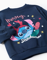 Vista trasera del saco Stitch navidad navy