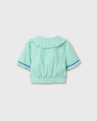 Blusa Rayas Volantes Verde Zippy Verano