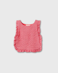 Blusa Volantes Rayas Rojo Zippy