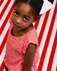 Blusa Volantes Rayas Rojo Zippy Modelo