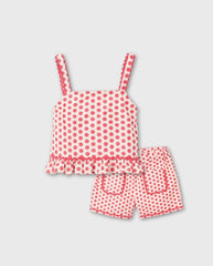 Conjunto Short Puntos Rojo Niña Zippy