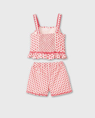Conjunto Short Puntos Rojo Niña Zippy Red