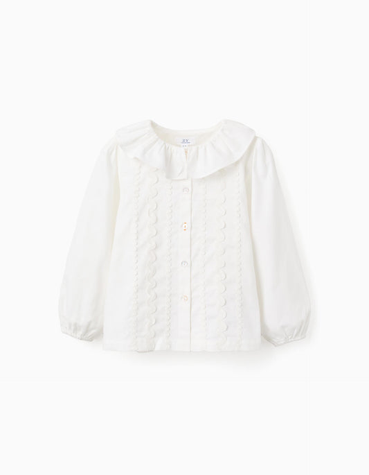 Blusa Manga Larga Cuello Beige Niña Zippy