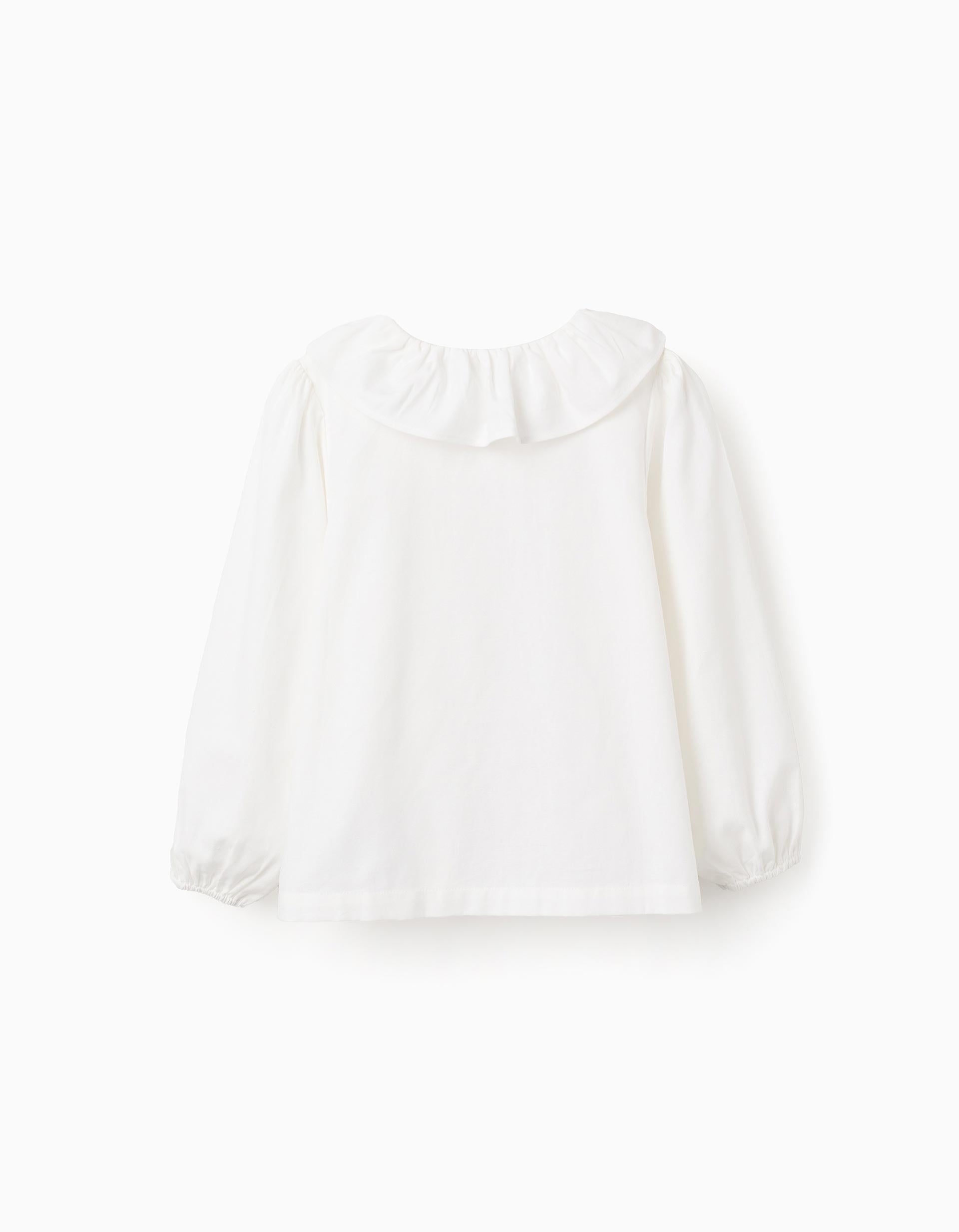 Blusa Manga Larga Cuello Beige Niña Zippy