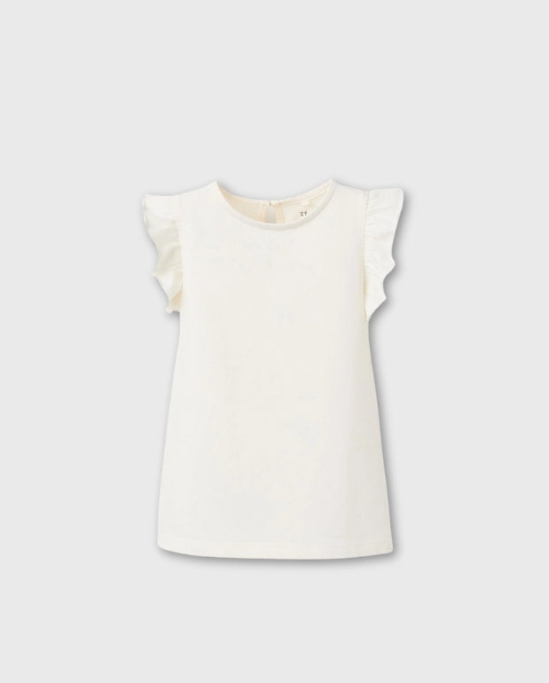 Blusa Mangas Volantes Blanco Zippy