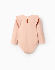 Blusa Body Acanalado Rosa Pastel Zippy estilo