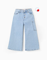 Pantalón Denim Líneas con Moña Zippy
