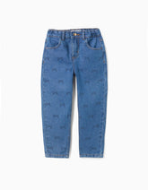 Pantalón Denim Resortado Moños Zippy