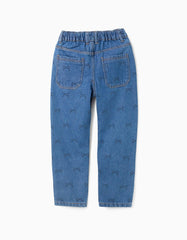 Pantalón Denim Resortado Moños Zippy