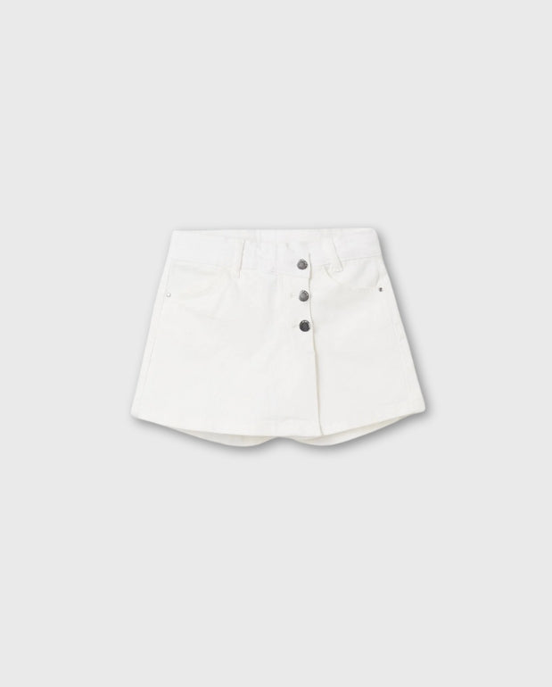 Falda Short Botones Blanco Zippy