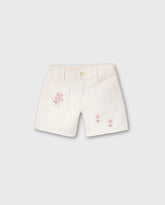 Short Flores Bordado Beige Zippy