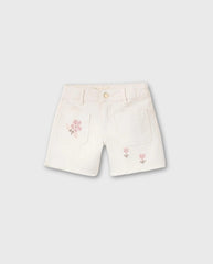 Short Flores Bordado Beige Zippy