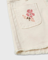 Short Flores Bordado Beige Zippy Detalles