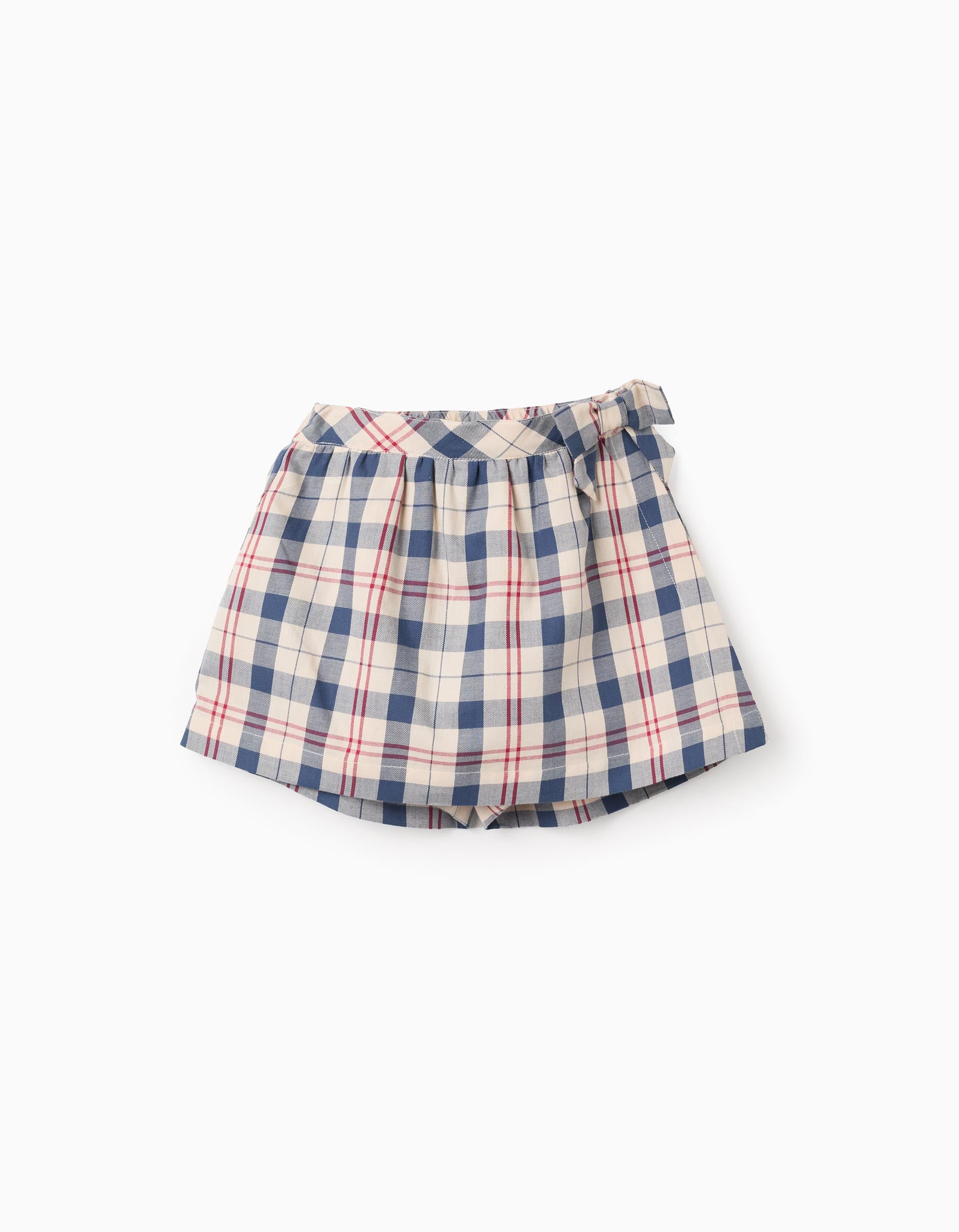 Falda short cuadros navy rojo niña tallas 3‑4T a 7‑8T