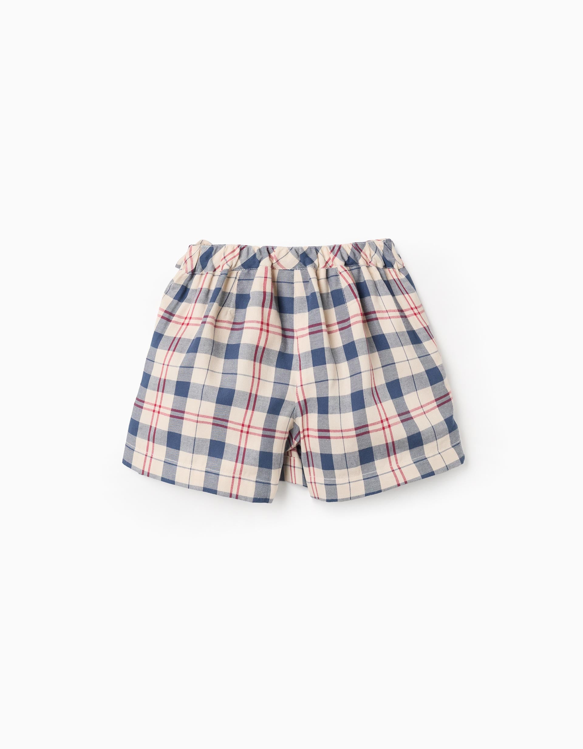 Falda short cuadros navy y rojo para niñas 3‑4T‑7‑8T