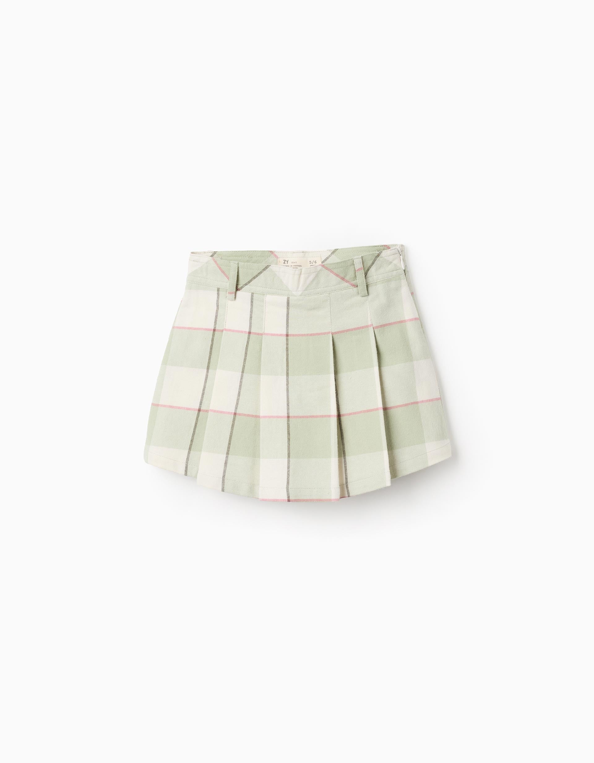 Falda Short Cuadros Verde MentaZippy