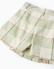 Falda Short Cuadros Verde MentaZippy DETALLE