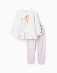 Pijama monstruos blanco y lila para niña Zippy