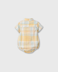 Body Camisa Cuadros Amarillo Zippy Fashion