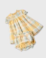 Vestido Cuadros Amarillo Zippy Detalle