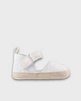 Baleta Merceditas Bordado Yute Blanco Zippy