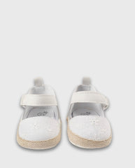 Baleta Merceditas Bordado Yute Blanco Zippy Niña