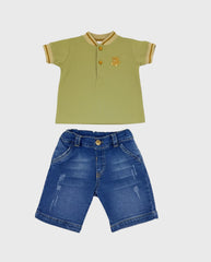 Conjunto Bermuda Denim Oso