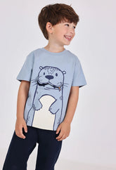 Camiseta Interactiva Nutria Azul Boboli Modelo