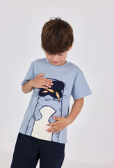 Camiseta Interactiva Nutria Azul Boboli Modelo Niño