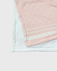 Cobija Tricot Doble Faz Rosa detalle