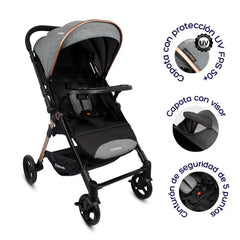 Coche Mango Reversible City Gris Bebesit