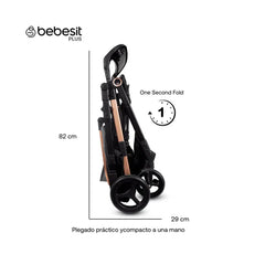 Coche Mango Reversible City Gris Bebesit