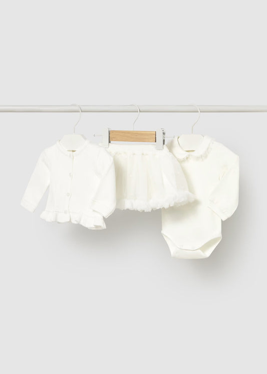 Conjunto 3 Piezas Falda Tul Blanco Mayoral