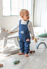 Conjunto para bebé con overol de mezclilla azul y bordado de erizos – Boboli