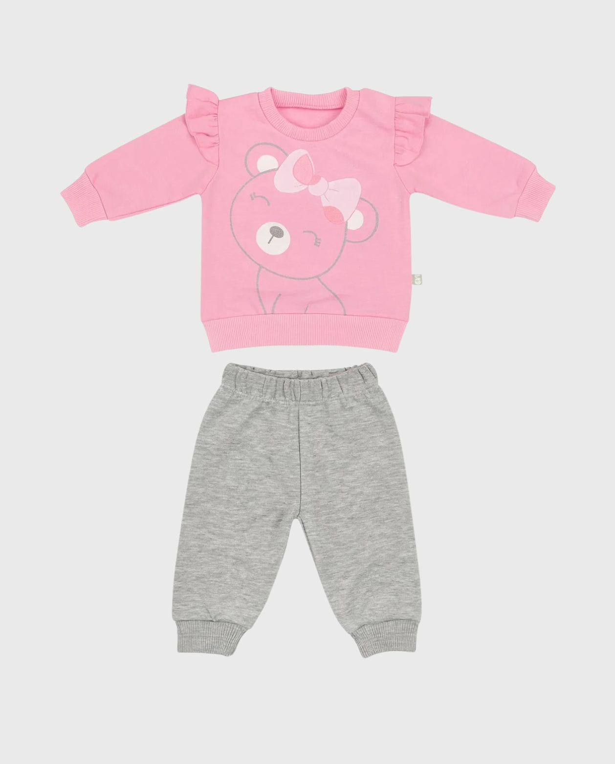 Conjunto Sudadera Oso Moño oscuro