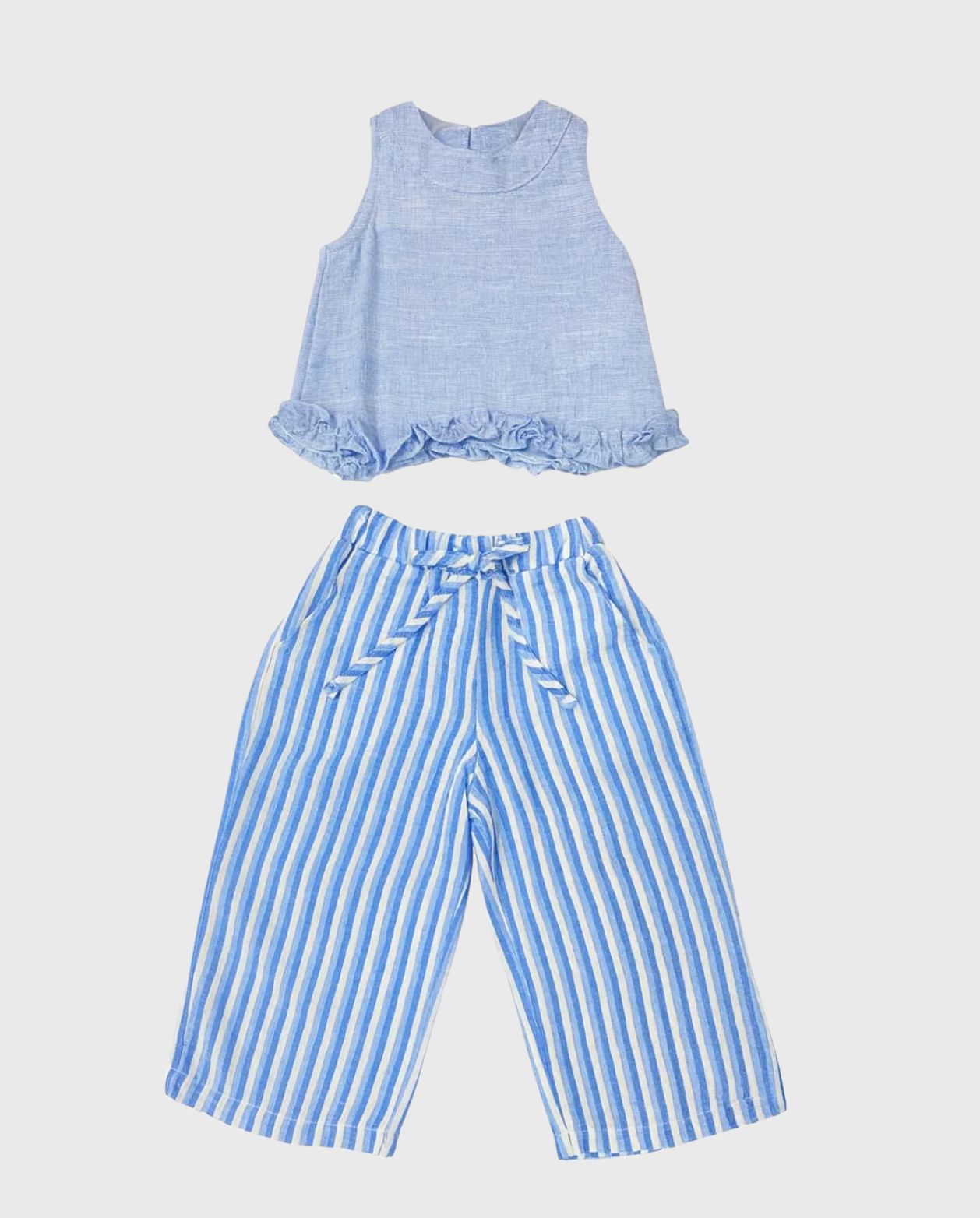 Conjunto Pantalón y Blusa Rayas azul