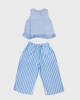 Conjunto Pantalón y Blusa Rayas azul