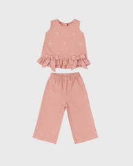Conjunto Pantalón Moño Niña rosa