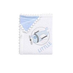 Cobija Premium Bordado Encaje Azul