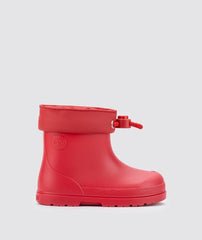 Calzado de lluvia color rojo para niños