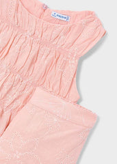 Conjunto Pantalón y Blusa Fruncida Salmon Mayoral
