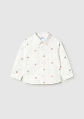 Camisa Manga Larga Estampado Osos Blanco Mayoral