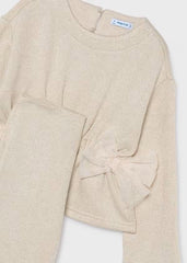 Conjunto Pantalón Moños Brillo Beige Mayoral