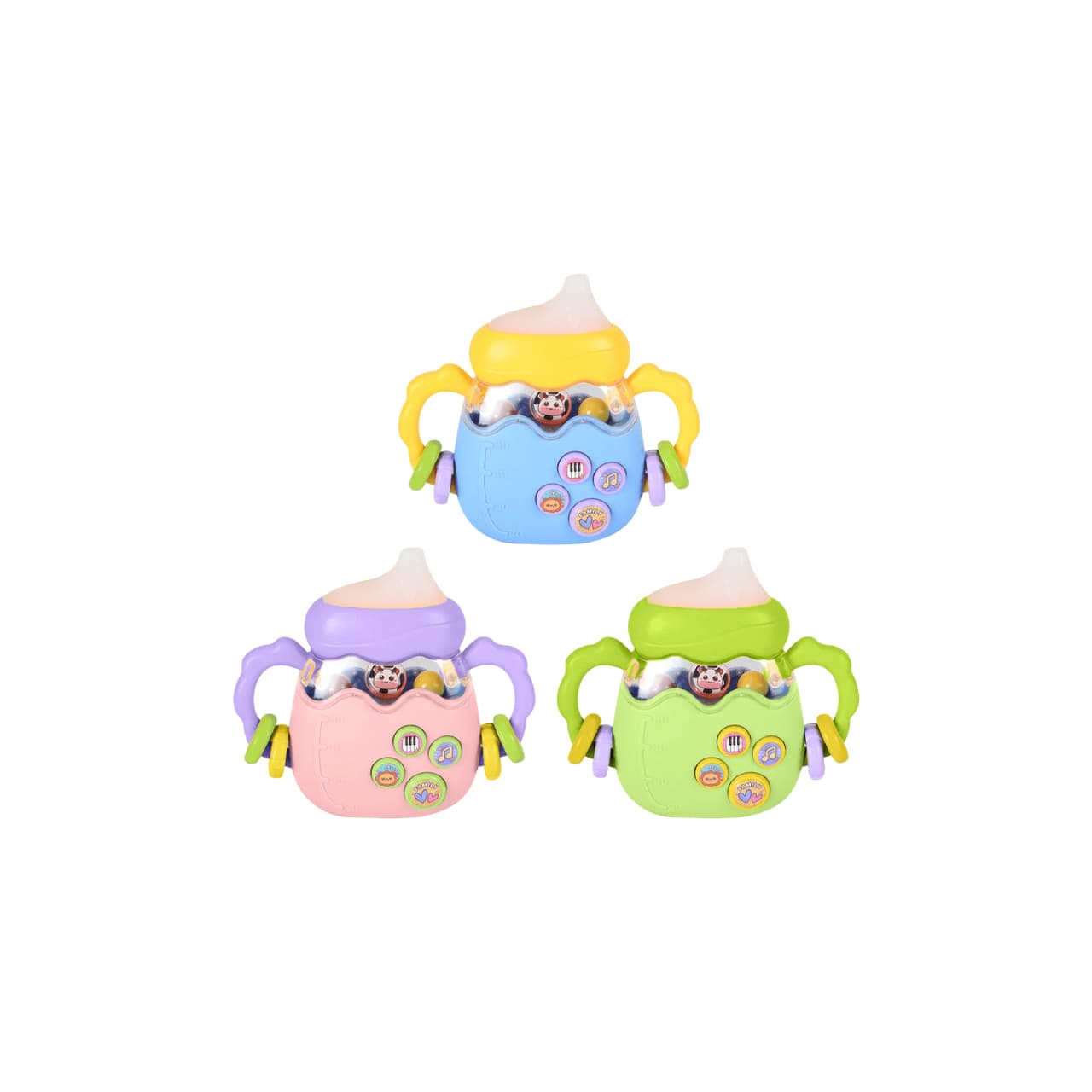 Tetero didáctico para bebé con luces, sonidos y texturas – modelo surtido