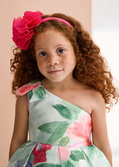 Vestido Moño Estampado Flores Chicle Abel & Lula modelo