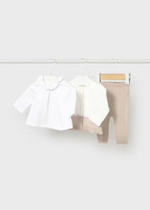 Primer Día Tricot Combinado Puntos Beige Mayoral