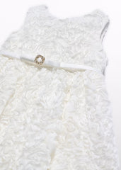 Vestido Tul Relieve Rosas Blanco Abel & Lula